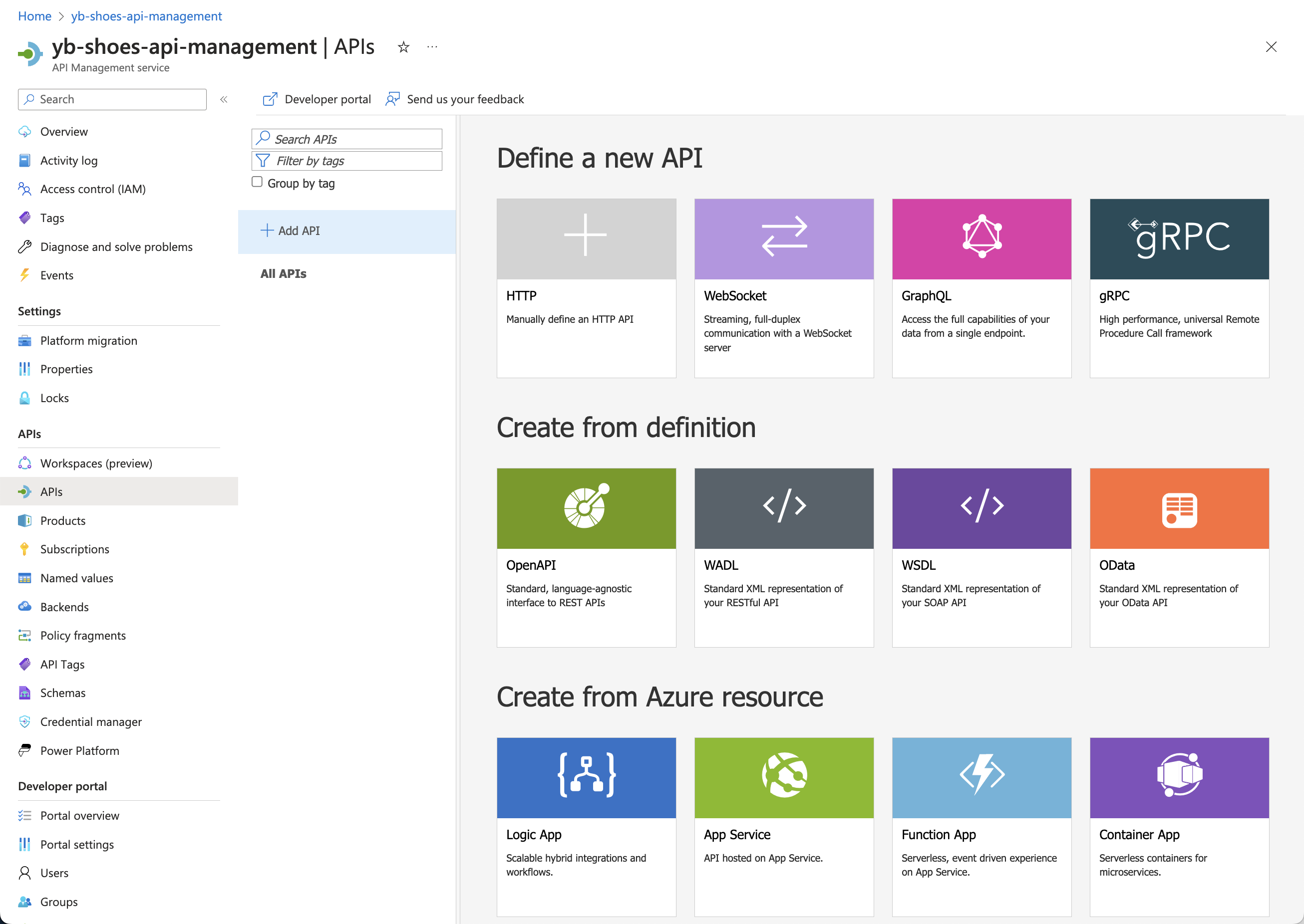 Designing an API in API Management instance